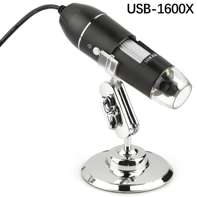 1600X USB Digital Microscope Handheld Portable Electron Microscope Camera Soldering Microscopes with 8 LEDs Bracket Mikroskop: USB-1600X