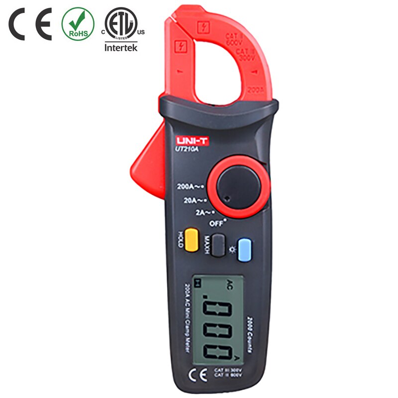 UNI-T UNI T Mini Clamp Meter UT210E Digital True RMS AC/DC Current Voltage Tester VFC Capacitance Non Contact Multimeter Clamp