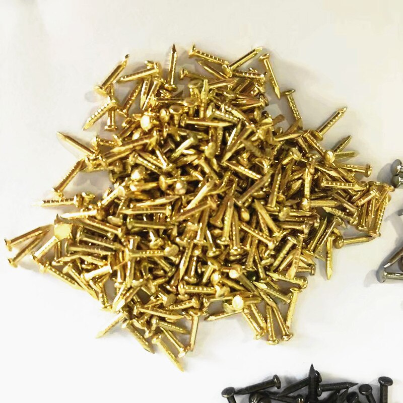 Tornillos de cabeza redonda para decoración de muebles, accesorios de sujeción, dorados, plateados, Bronz, Mini modelo de clavo, 6mm, 8mm, 10mm, 300 Uds.