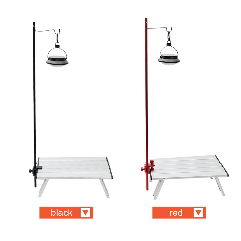 Opvouwbare mini-lantaarnpaal voor kamperen, picknicken, vissen, reizen, aluminiumlegering, verstelbare hoogte, lantaarnhouder
