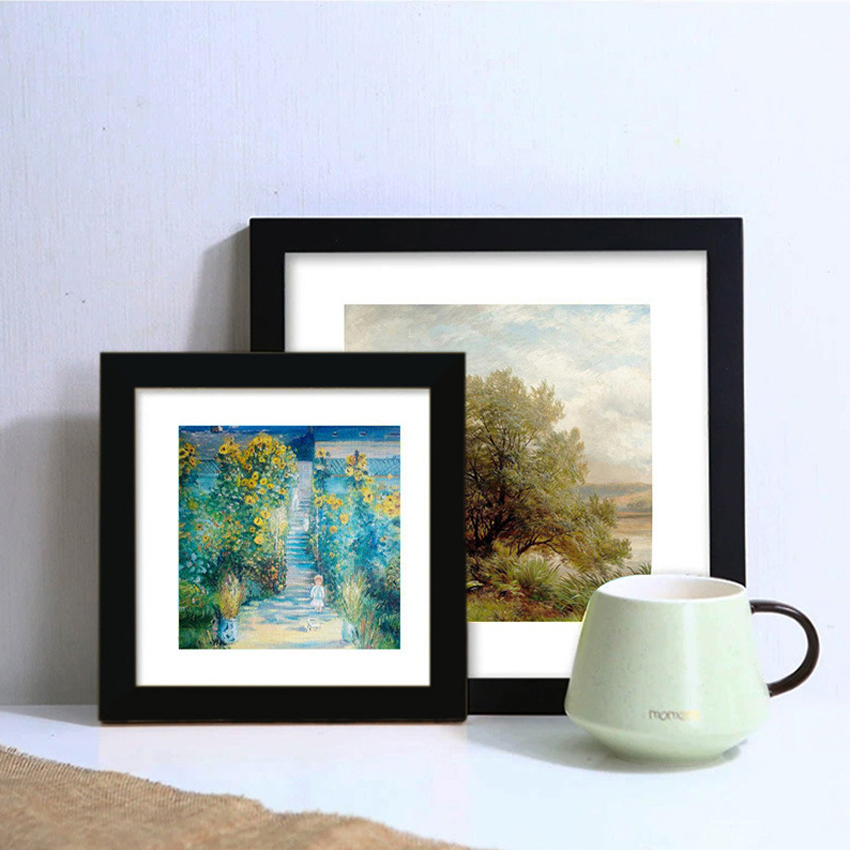 Cadre Photo carré en bois pour tenture murale, 20x20, 25x25cm, support pour photos, décor Photo, commémoratif