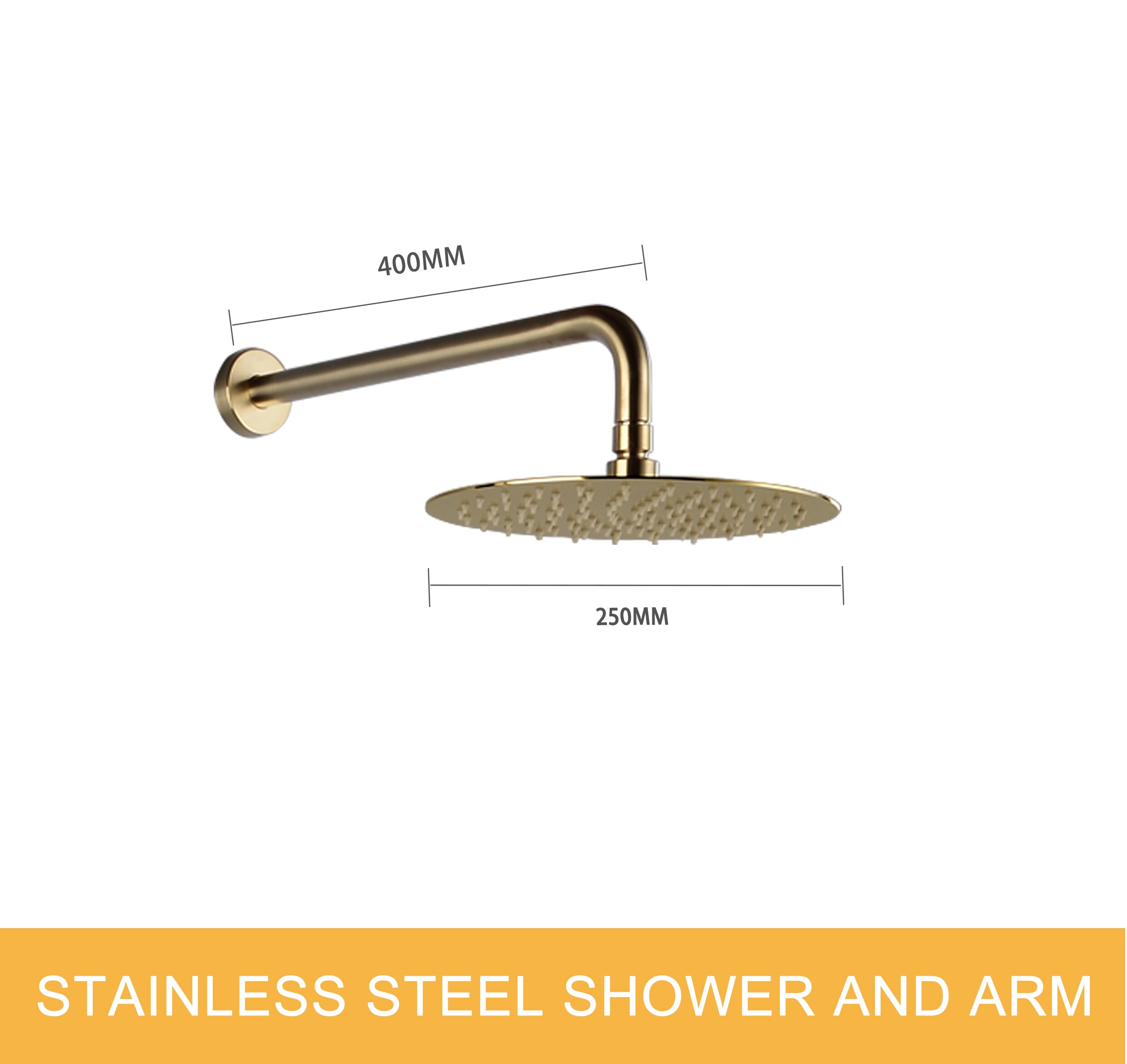 AFUDER Antiek Messing Ronde 8 Inch Douchekop Badkamer Accessoires Vervanging Douchekop Regen Effect Douchekop (Standaard 1/2 inch