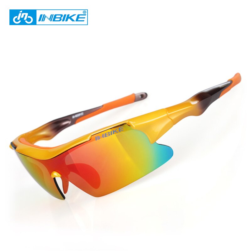 INBIKE Radfahren Brillen Männer Frauen Outdoor Sport Brille Polarisierte Fahrrad Sonnenbrille Bike Reiten Schutz Brille 5 Objektiv: Orange