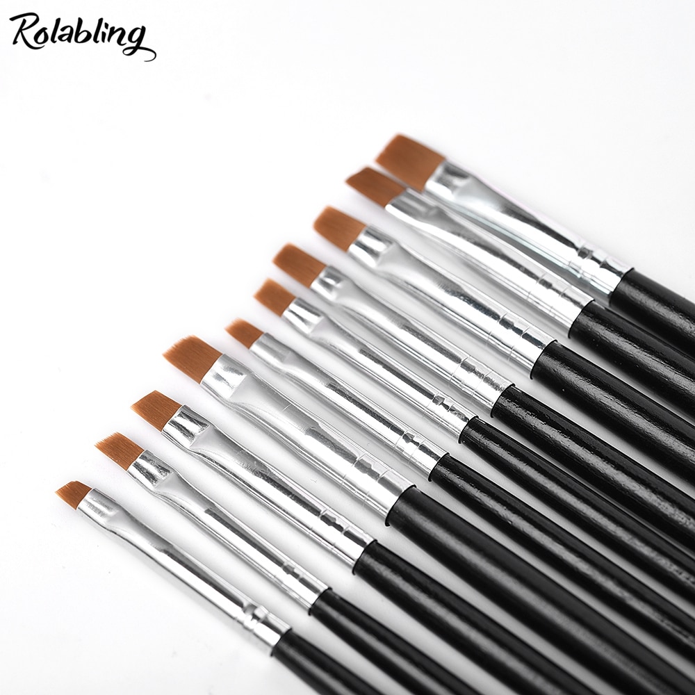 Rullande akryl nail art borste set uv gel målning teckning penslar nagel borste set manikyr gel borste nagel konst verktyg liner penna