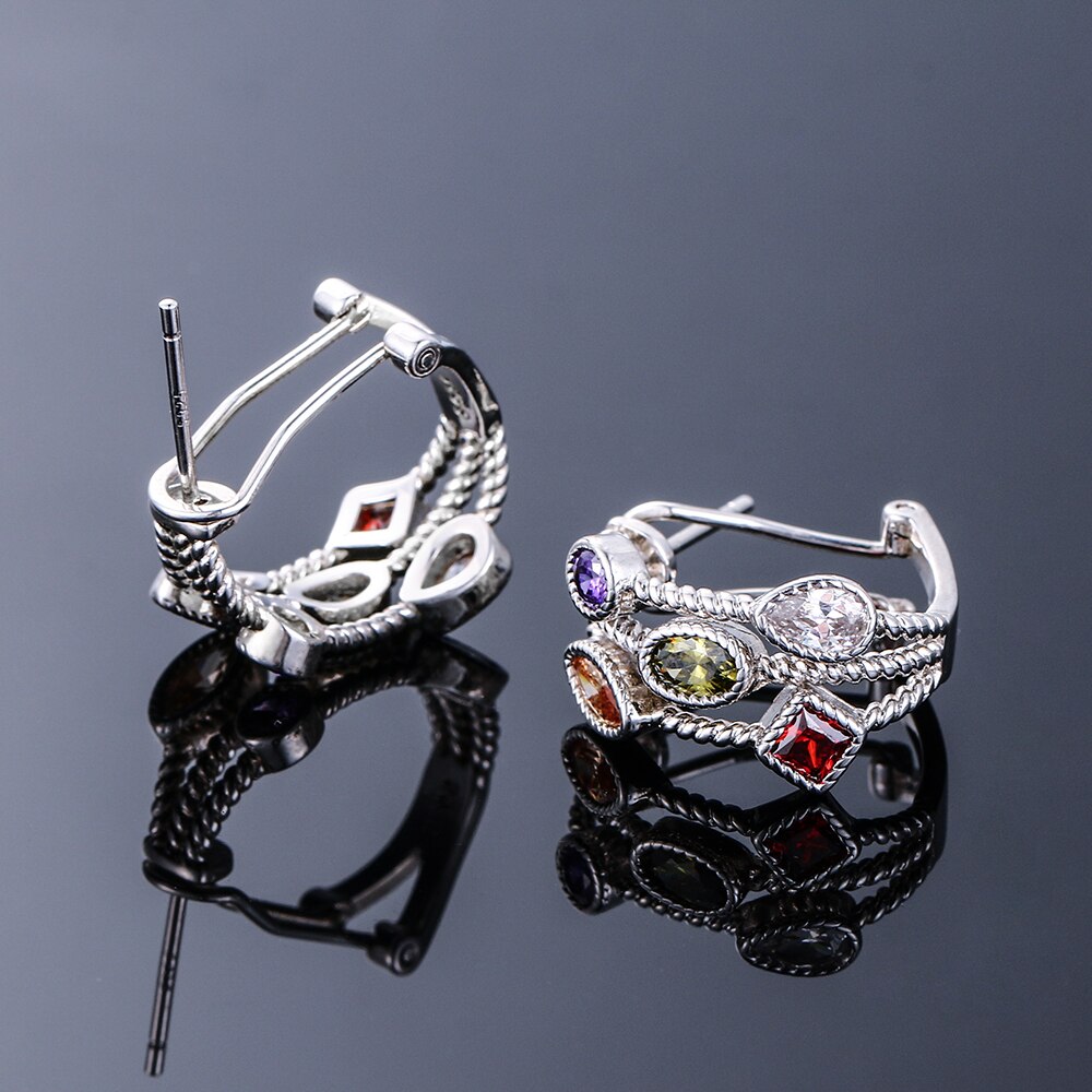 S925 Sterling Zilveren Sieraden Oor Nagels Oor Gesp Retro Hollow Vrouwen Oorbellen Voor Party