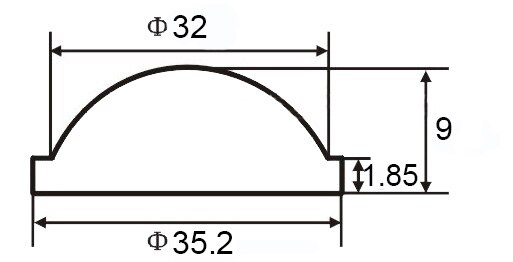 10 15 18 20 25 28 30 - 42mm LED Taschenlampe Objektiv Plano Konvexen Acryl Kondensator Objektiv für Q5 t6 L2 Zoom Taschenlampe Fahrrad Licht Scheinwerfer: 35.2mm