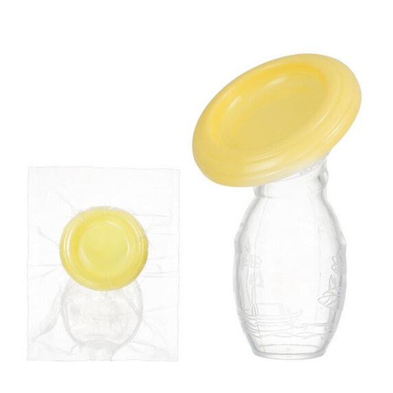 Baby Feeding Manual Breast Pump Partner Breast Collector Automatic Correction Nursing Strong Suction Milk Silicone Breastfeeding: yellow cover