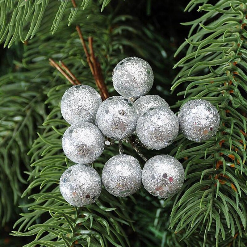 10 Stks/partij Mode Rode Sliver Gold Kerstbomen Opknoping Kerstballen Fruit Opknoping Ballen Party Decoratie Ornament