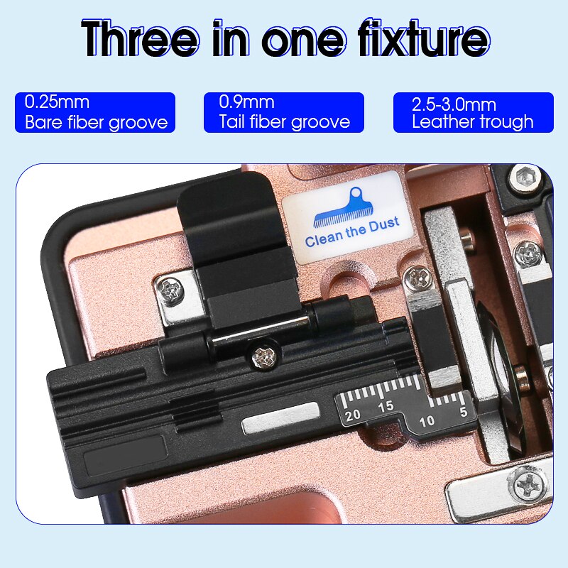 Hohe Präzision AUA-X3 Faser Cleaver FTTH Kabel Lwl Schneiden Messer Werkzeuge Cutter Drei-in-one clamp slot 24 oberfläche Klinge