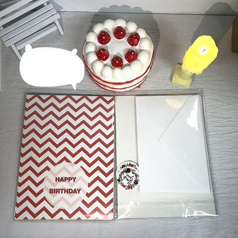 Minimalist Happy Birthday Card Set With Envelope And Sticker Simple Greeting Card Birthday