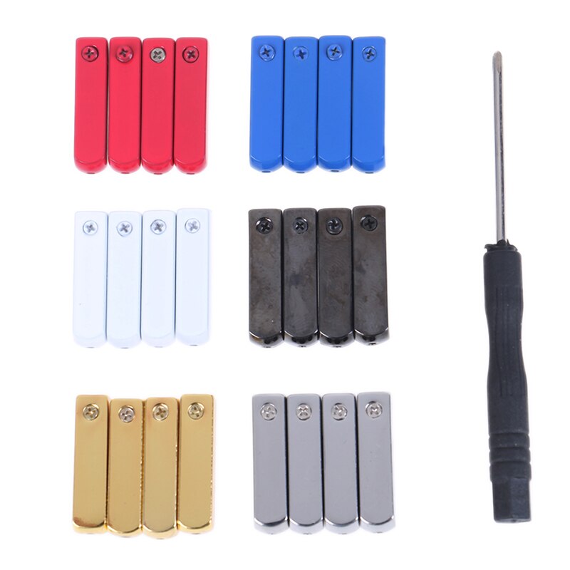 Diy 4 st/lot skruva på metall aglet utbyte skosnören metall tips spänne spegel gunmetall huvud för sneakers med skruvmejsel