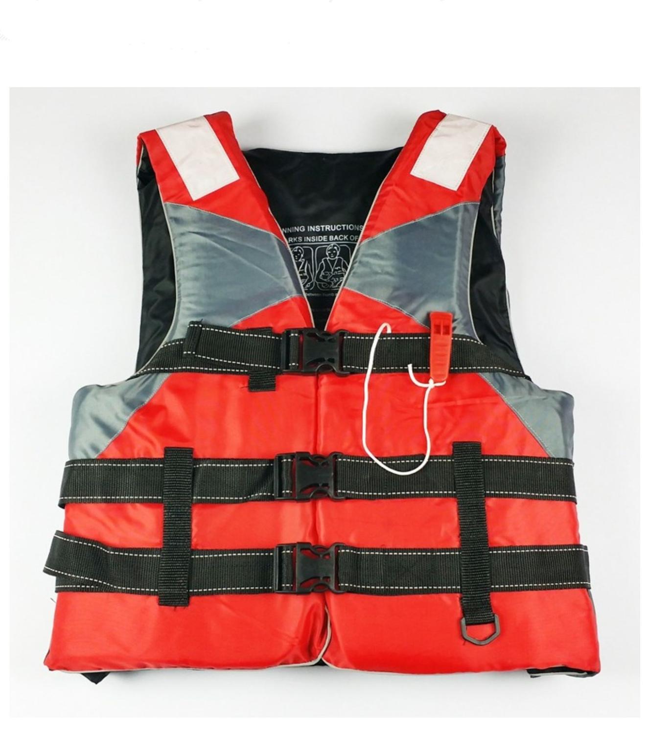 20-120KG Universal Outdoor Swimming Boating Skiing Driving Vest Survival Suit Polyester Life Jacket for Adult Children with Pipe: ORANGE / M 50-90KG