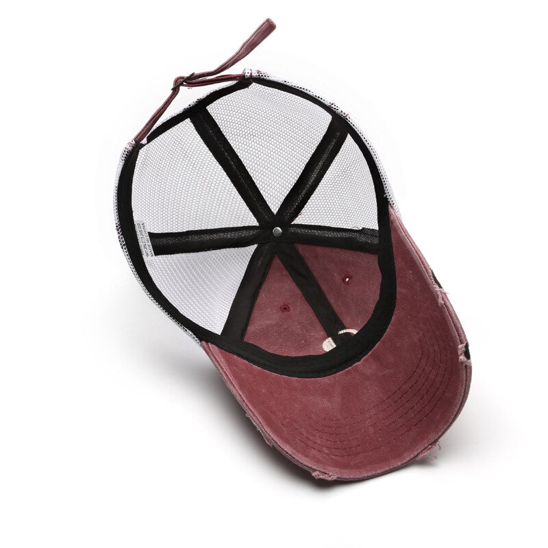 Casquette de Baseball pour hommes et femmes, chapeau d'été unisexe avec lettres, broderie d'ombre, trou rétro, maille respirante, pour l'extérieur, A127