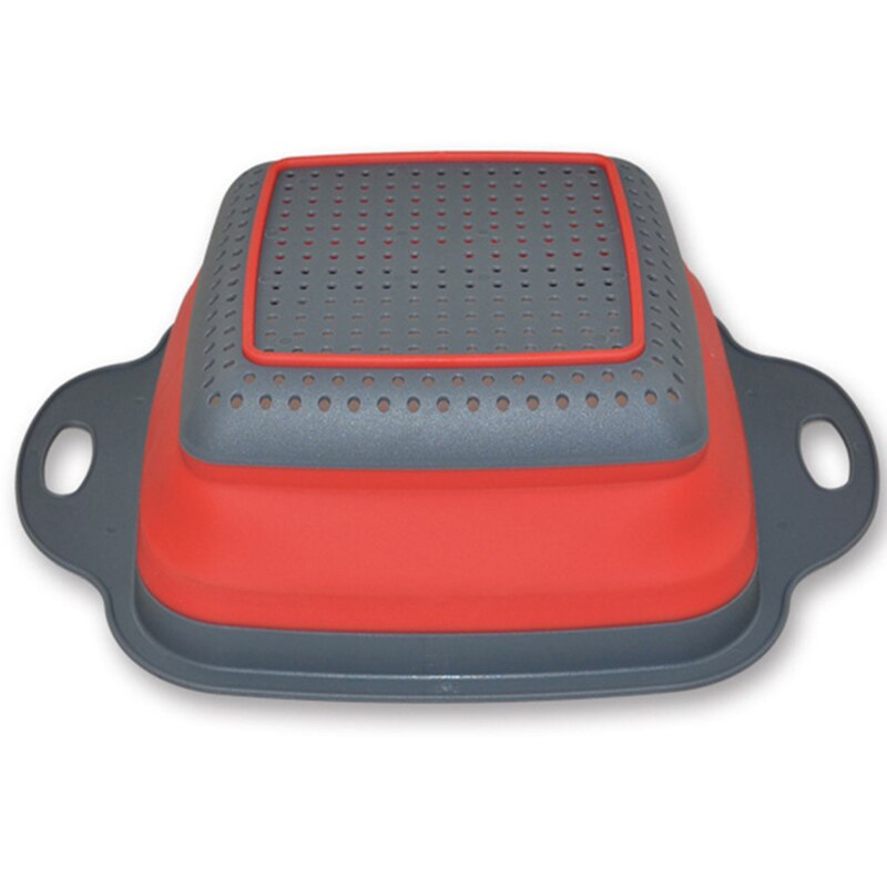 2 pçs dobrável cozinha coador cesta dobrável colander define forma quadrada frutas vegetais lavagem escorredor cozinha cestas