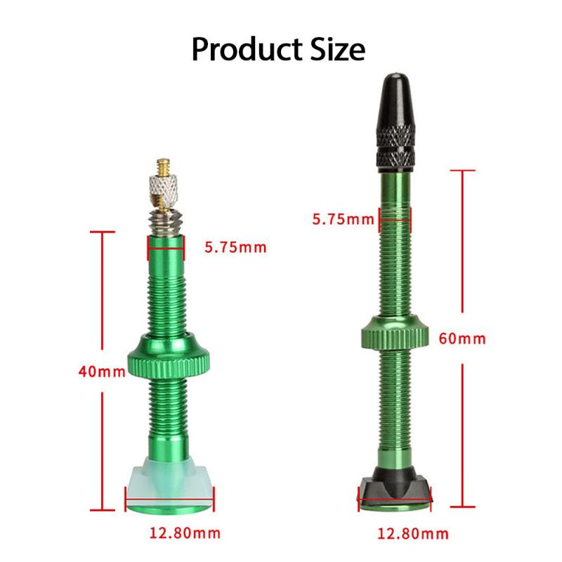 1 Uds Válvula de bicicleta de 40/60mm para neumáticos sin tubo compatibles con Road MTB bicicleta, herramienta de boquilla de vacío selladora de vástago de aleación de núcleo de latón
