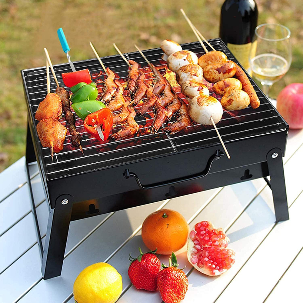 Barbecue Grill Portable Simple Charcoal Grill Perfect Foldable Premium BBQ Grill for Outdoor Campers Barbecue Travel Park Beach