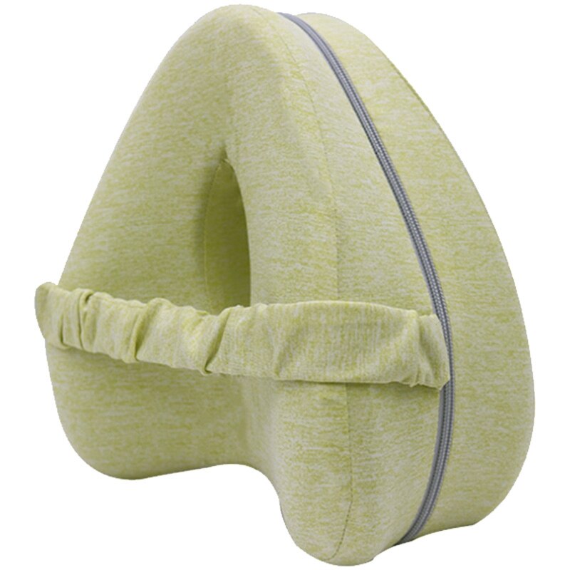 Almohada de espuma de memoria en forma de corazón para las piernas con correa elástica, almohada de espuma en forma de corazón (amarillo): Green