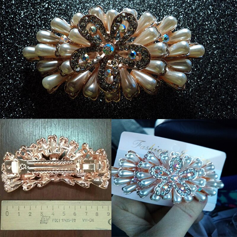 Hair Ornaments AWAYTR Female Hairpins Peacock Hairpin Pearl Cystal Hair Clips Women Hair Jewelry Rhinestone Barrettes