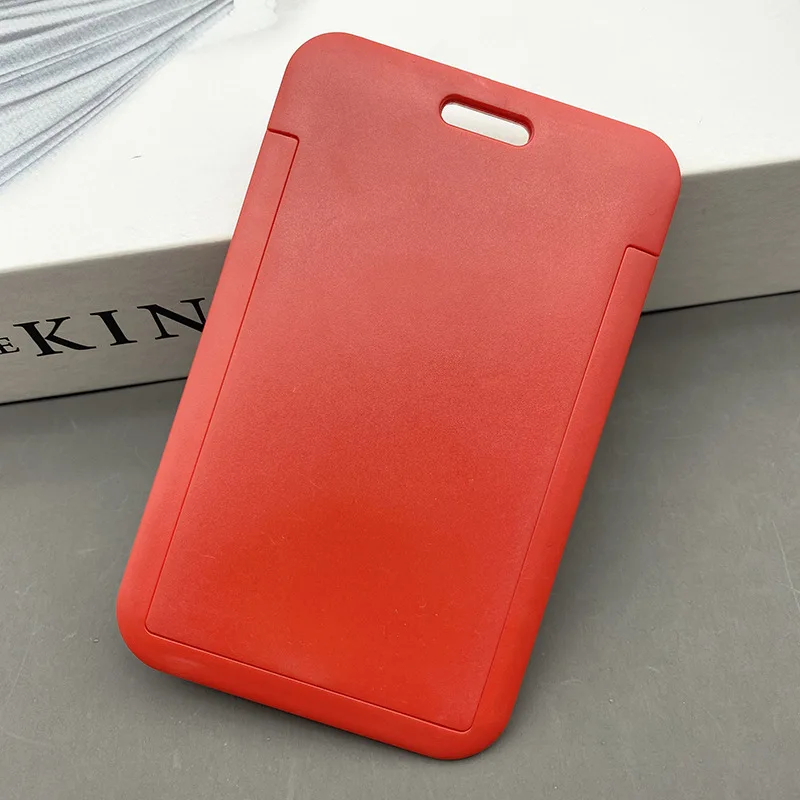 Gorący bubel kobiety mężczyźni etui na dowód osobisty portfel moda Student Bus ID Business Slide Card osłona z uchwytem etui na torebkę: Red
