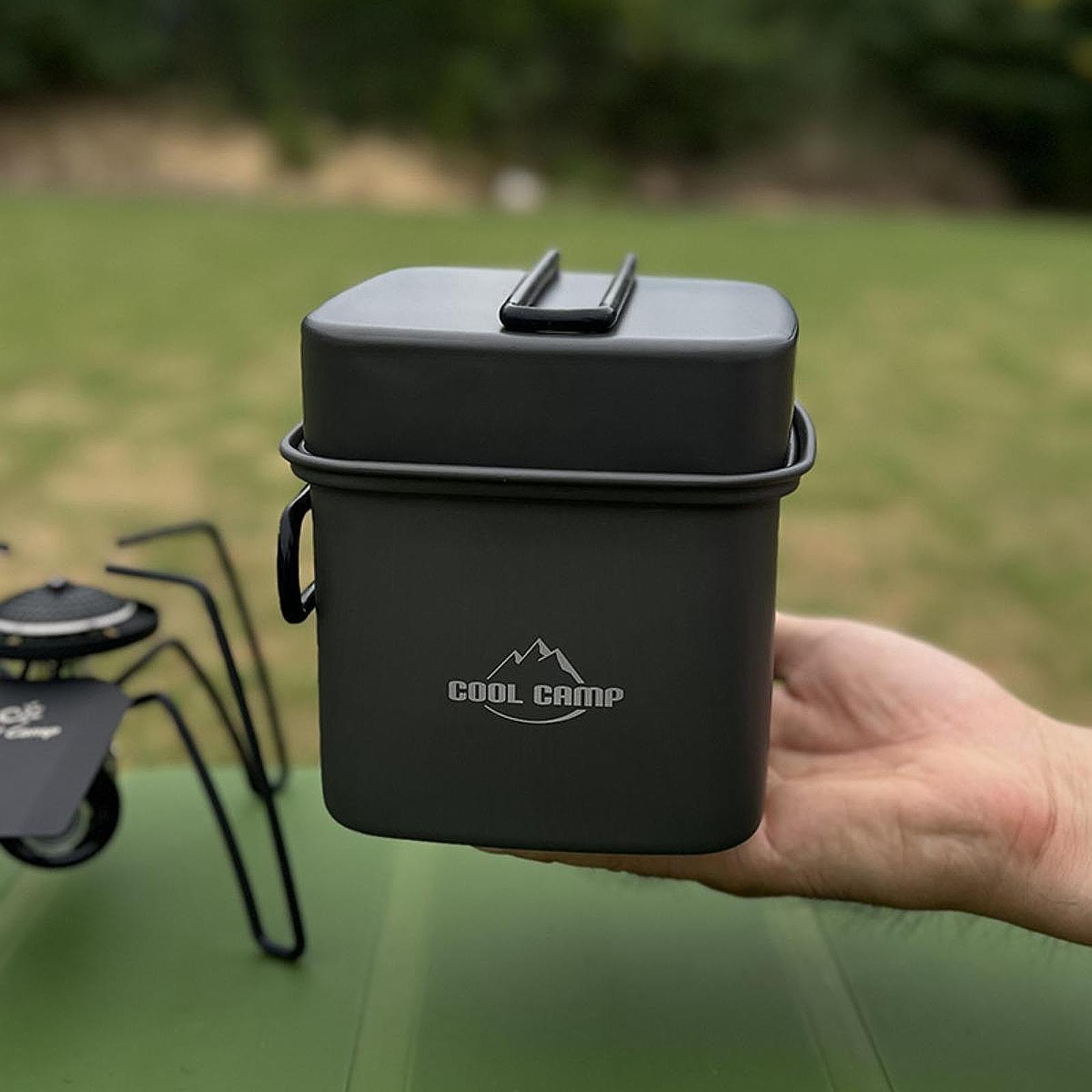 Juego de utensilios de cocina para acampar, Picnic con asas plegables, barbacoa práctica, mochilero versátil, senderismo, ollas ligeras para cocinar al aire libre