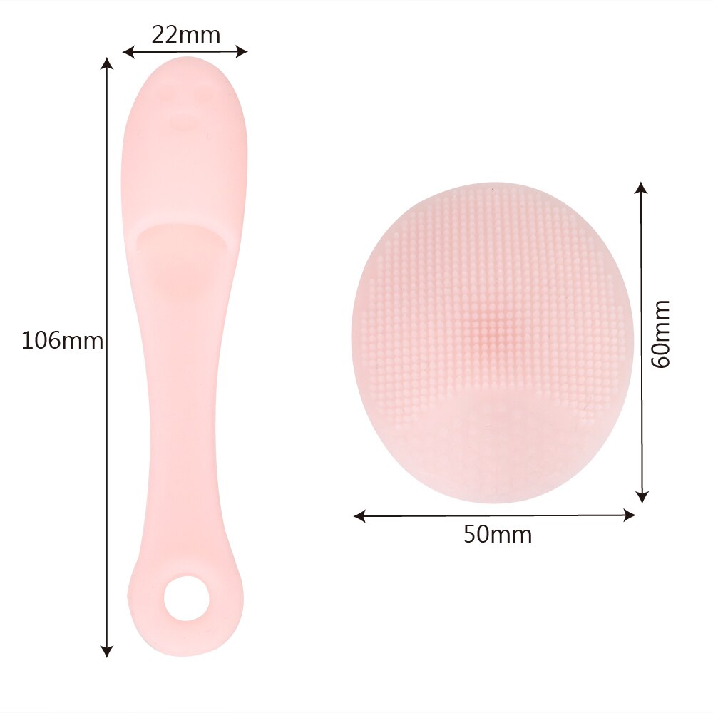 Face Cleaning Pad Cleanser Tool Facial Exfoliating Brush Skin SPA Scrub Soft Silicone 2 piece/set