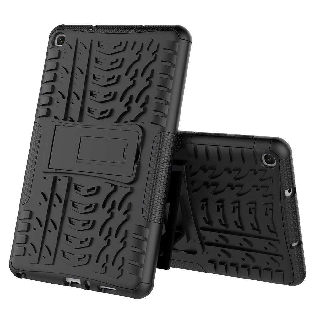 Robuuste Hybrid Case Stand Cover Voor Samsung Galaxy Tab Een 8.0 T295 T290 Terug Beschermende Shell Shockproof: BK