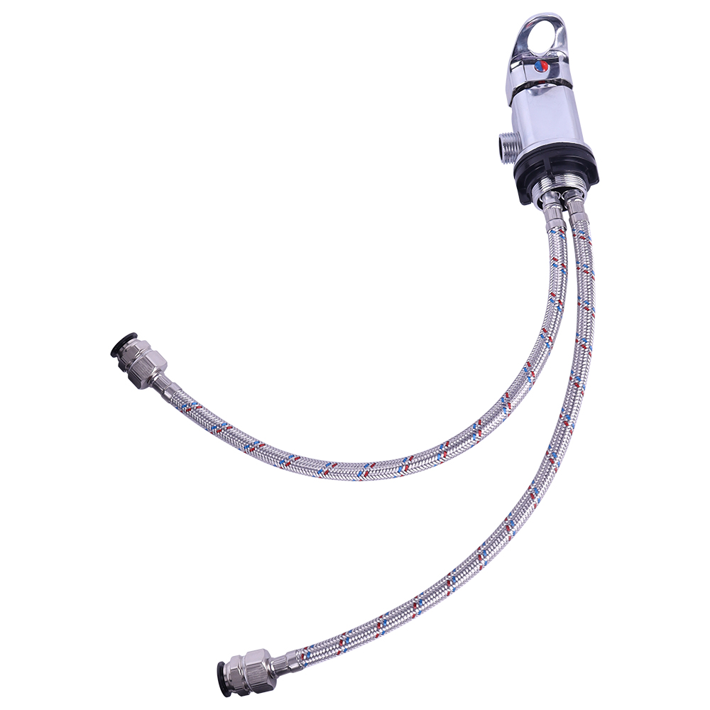 1 set husbilstillbehör husvagn kromad duschblandare med 12mm tryckanslutningar utlopp 1/2 " husbilsdelar