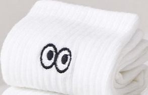 1/5 paar damessokken, puur witte sokken, herfst- en winterlange sokken, dikke pluche katoenen sokken, schattige emoticon tas sokken: 2 RUS / Black