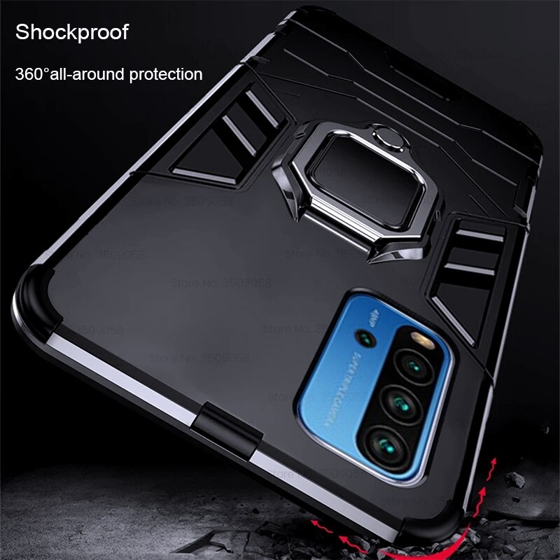 Armor Shockproof Coque Voor Xiaomi Redmi 9 T Case Voor Redmy 9 T 9 T T9 Redmi9T Funda Hard Pc auto Magnetische Houder Bescherm Ring Cover