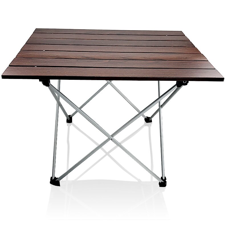 Wood Grain Outdoor Folding Table Aluminum Portable Picnic Barbecue Table Camping Table