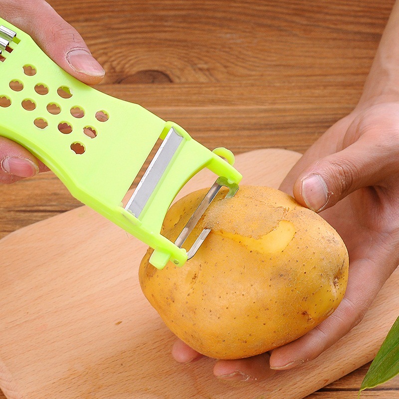 Multifunctionele Plastic Dunschiller Groente-en Rasp Rvs Blade Salade Maken Gereedschap Frieten Aardappel Chip Tool