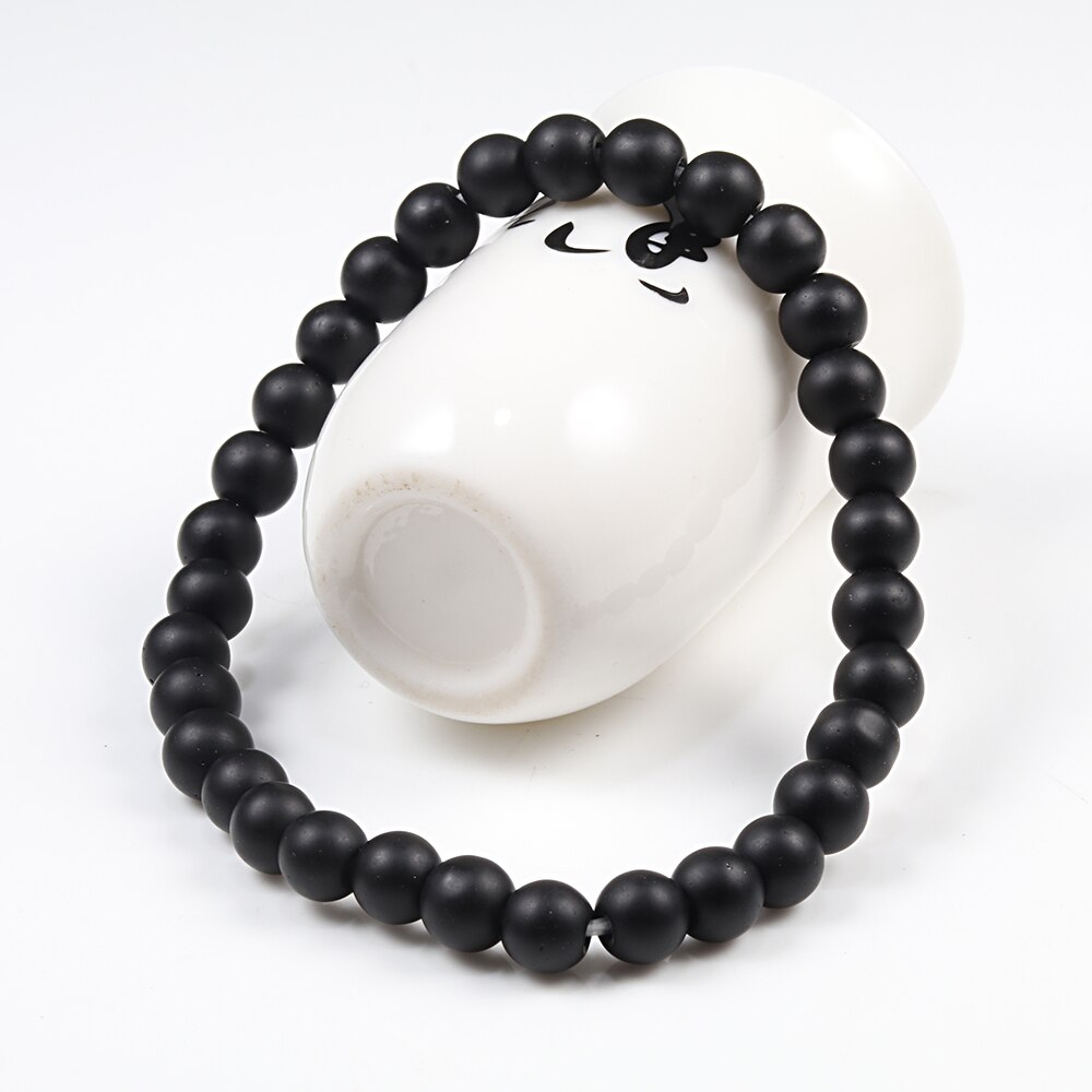 Pulseras de distancia para parejas de piedra de Lava de para hombres, brazaletes de cuentas de Yin Yang blancos y naturales para mujeres, amigas, Pulseira