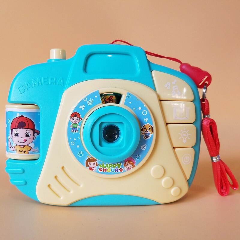 Elektrische Knipperende Projectie Speelgoed Camera Baby Kids Plastic Mini Bettery Operated Vocale Klinkende Iq Training Educatief Speelgoed
