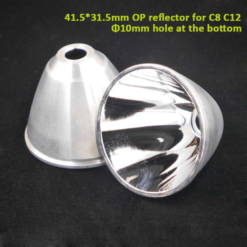 41.5*31.5mm SMO Aluminium Reflector voor XHP50.2 XHP70.2 C8 C12 Zaklamp, diameter 10mm gat bodem