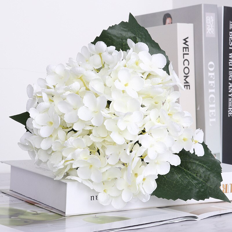 Artificial Silk Hydrangea Wedding Decoration Holding Flowers Single Hydrangea Flower Arrangement Accessories Diy Christmas Home: White