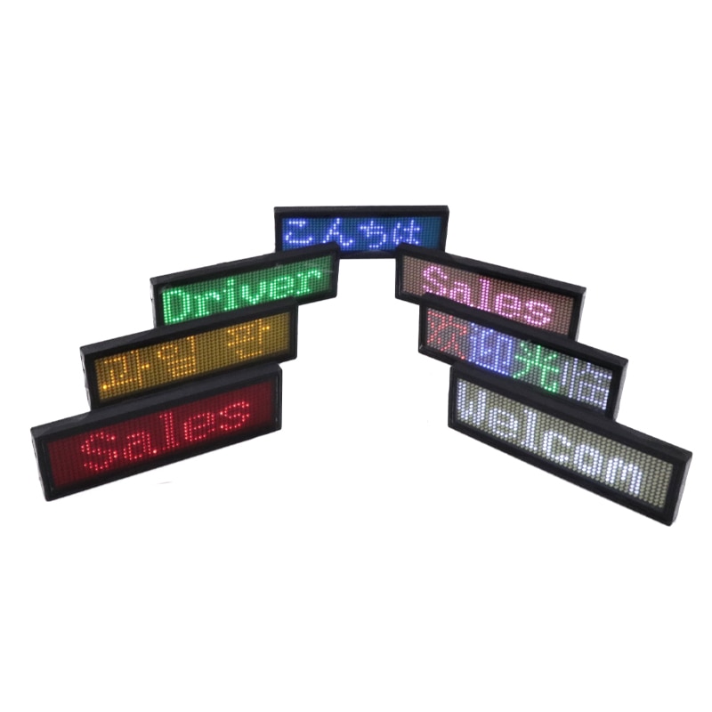 Bluetooth programmable RGB LED name badge rechargeable mini scrolling LED moving sign DIY editable 1248 dots LED name tag