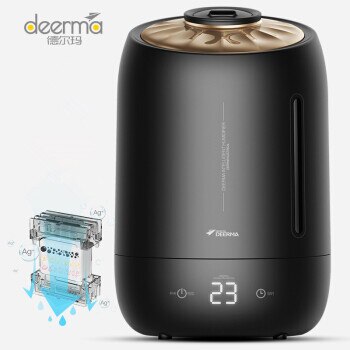 Xiaomi Deerma Household Air Humidifier Air Purifying Mist Maker Timing With Intelligent Touch Screen Adjustable Fog Quantity: Black Purified / UK