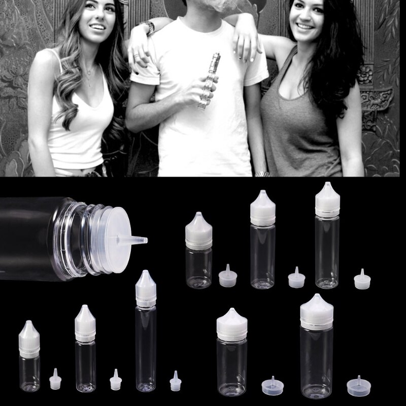 10ml-120ml pet plastic lege druppelaar vloeistof oog helder water fles lange punt dop