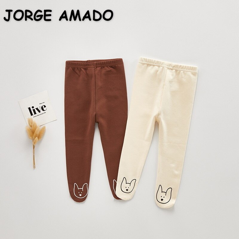 2022 neue Frühjahr Kinder Mädchen Jungen Leggins Beige Kaffee Cartoon Elefanten Große PP Strumpfhosen Strümpfe Bebe Hosen Casual Kleidung E9302