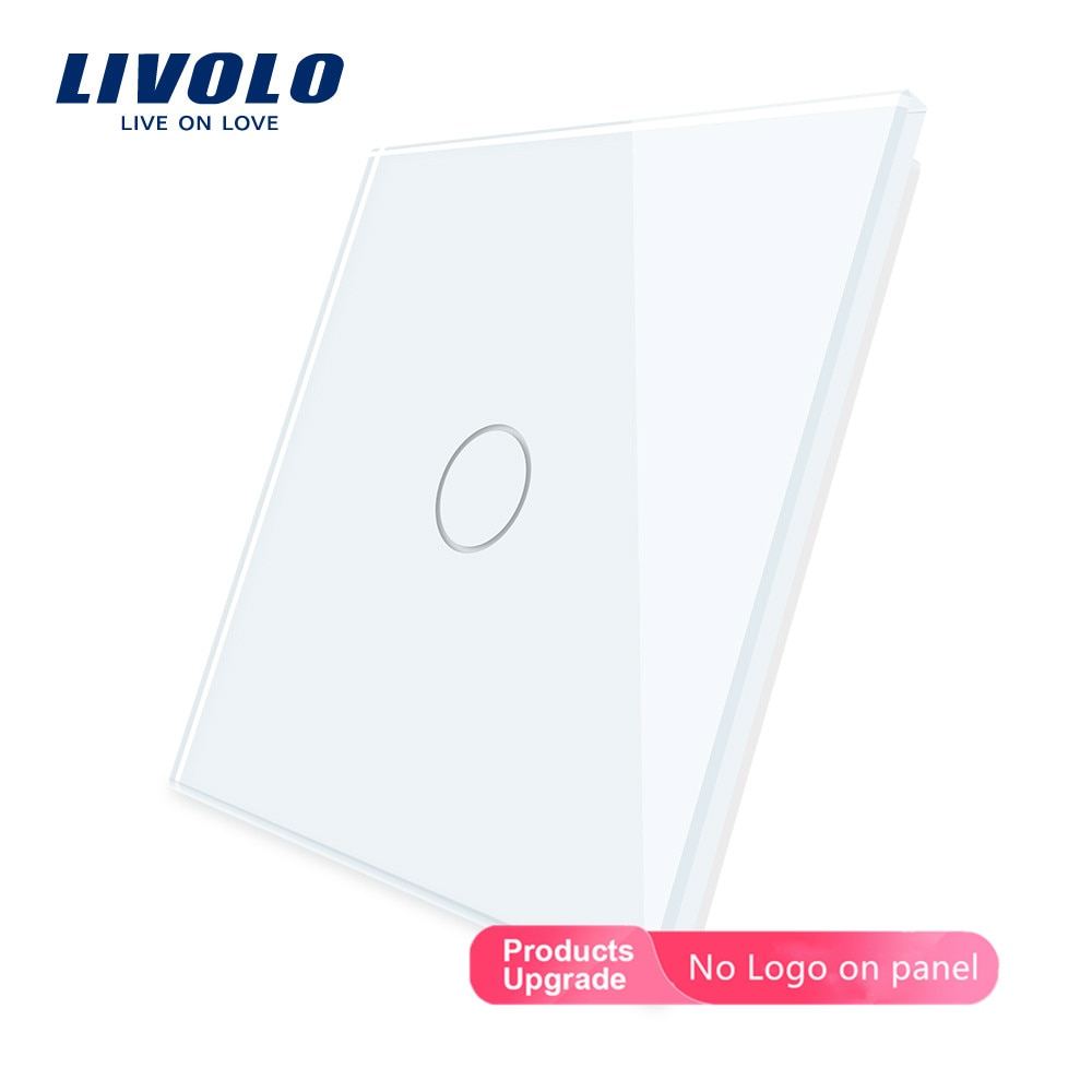Livolo Luxury White Pearl Crystal Glass, 80mm*80mm, EU Standard, Single Glass Panel for 1 Gang Wall Touch Switch,VL-C7-C1-11