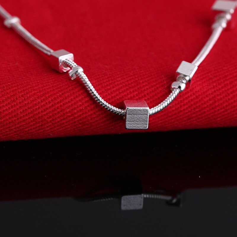 Eenvoudige Vierkante Grid Hamsa Stempel Enkelband Armband Op De Been Voor Vrouwen Zandstrand Plata Plated Chian Op Voet Meisje enkelband