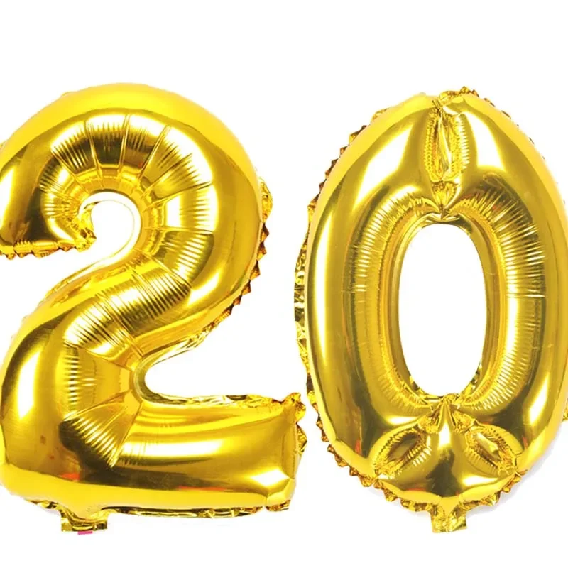 32 inch nummer figuur folie ballonnen 10 20 30 40 50 60 70 80 90 jaar volwassen oude verjaardagsfeestje jubileum decoratie luchtballon: Fluorescentie Geel