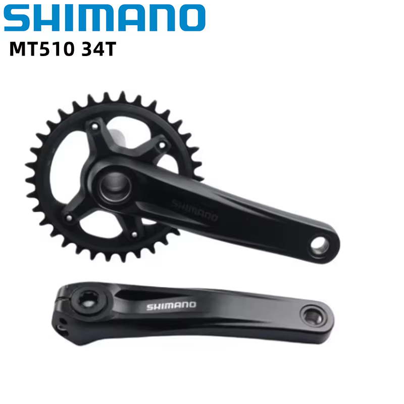 Platos y bielas Shimano MT510 Deore M6100 Series 170/175mm 32T 34T 1x12 velocidades MT500 soporte inferior BB52 para manivela de bicicleta de montaña: Gris oscuro / 170mm / BB30