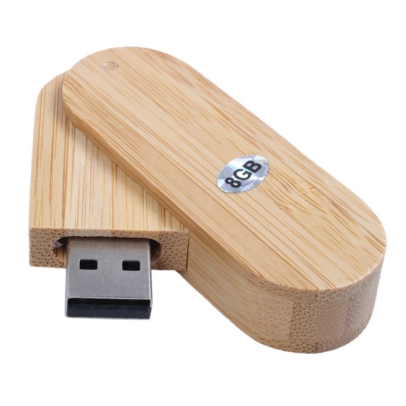 2X Roterende Houten Usb 2.0 8Gb Flash Opslag High-Speed Memory Stick