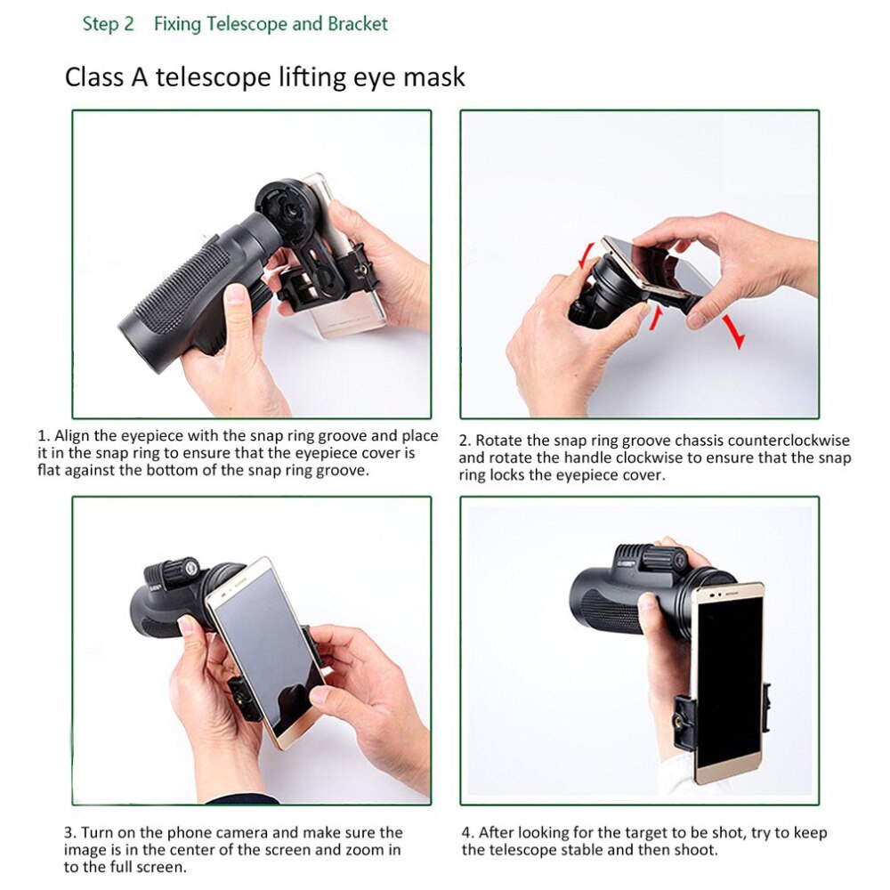 Universal Outdoor Monocular Telescope Mobile Phone Holder Camera Video Clip Photography Adapter Clip Mount Bracket