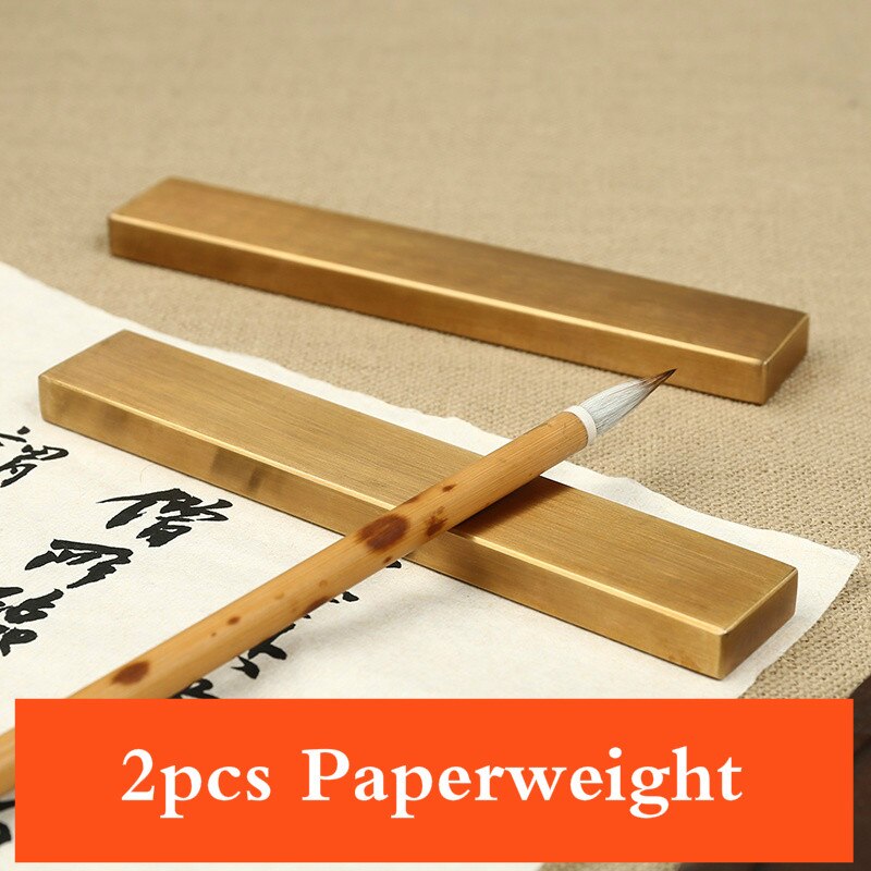 Draagbare Chinese Schilderen Calligraphie Paperweights Eenvoudige Messing Paperweights Studenten Papier Drukken Paperweights Peso De Papel