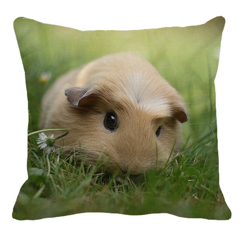 XUNYU świnka morska poszewka na pościel domowa sofa kwadratowa poszewka na poduszkę zwierząt wzór dekoracyjne poszewki na poduszki 45X45cm BZ214