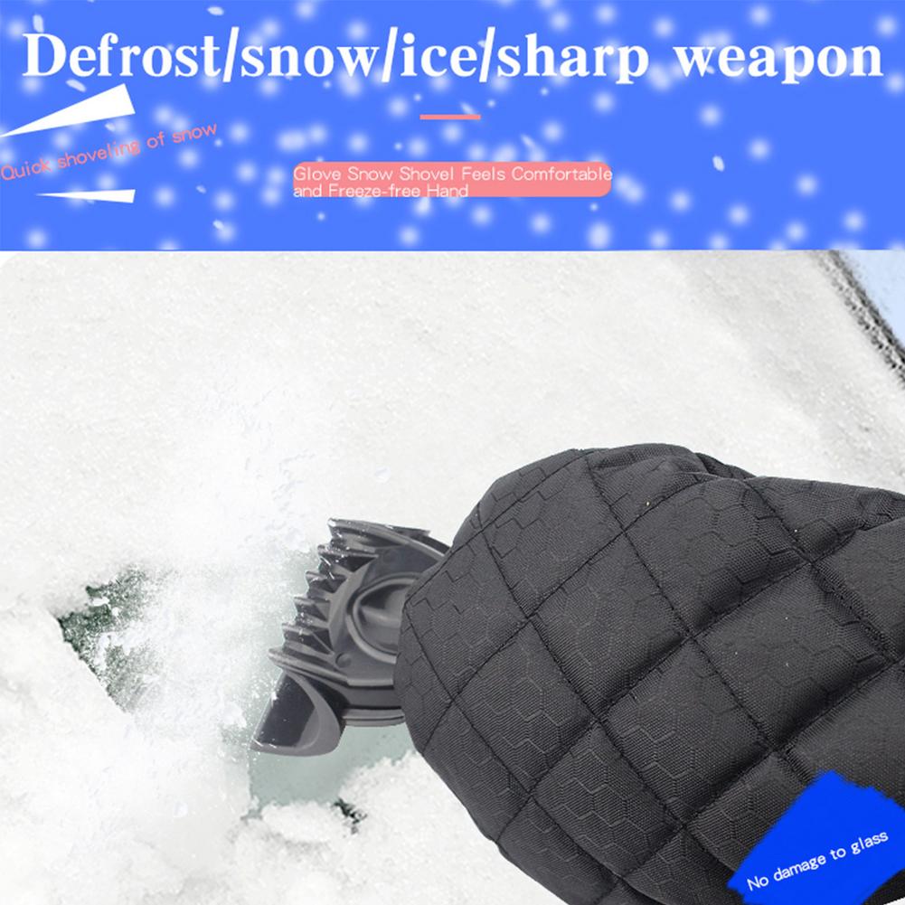 Ice Scraper Mitt 2 In 1 Winter Warm Gloves Snow Shovel Snow Brush Car Windshield Snow Scraper For Remove Snow/Frost/Ice
