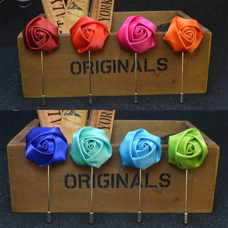 Kavajslag brosch nål krage nålar ros blomma handgjord kostym smoking corsage bröllop boutonniere fest kvinnor män