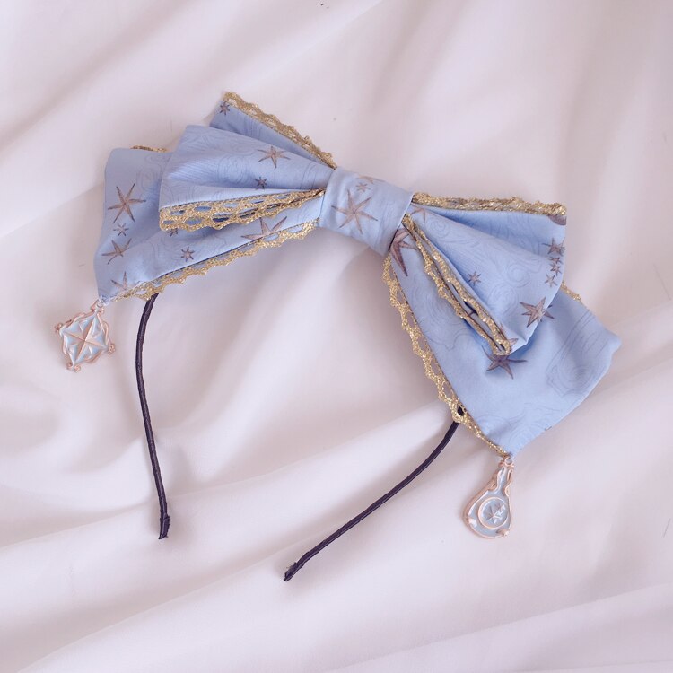 Bandeau lolita pour fille en dentelle doux, bandeau pour cheveux pour lolita, cerceau pour cheveux, accessoire pour cheveux: Navy blue headband